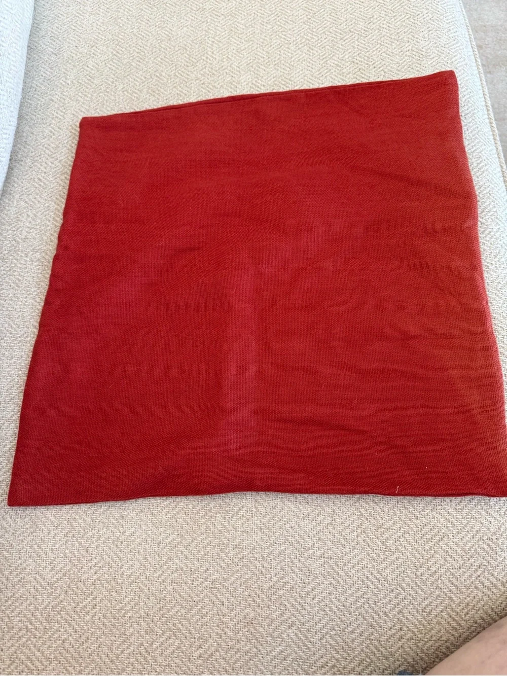 Pottery Barn Linen Pillow Cover with Large Natural brown button closure
